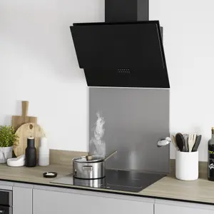 GoodHome PlasmaSense GHAG60PLAS Black steel & glass Angled Cooker hood (W)59.8cm - Gloss black