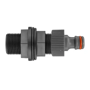 water butt/storage tank outlet adaptor with hose connector(requires a 26mm hole)