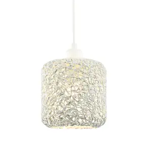 Industrial and Retro Style Twisted Wire Mesh Metal Light Shade in White Gloss