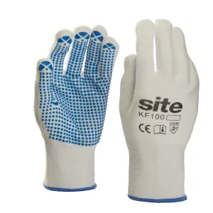 Site Nylon & polyester White General handling gloves, Large