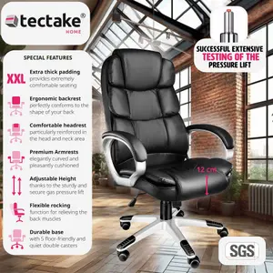 tectake Office chair Jonas - desk chair computer chair - black