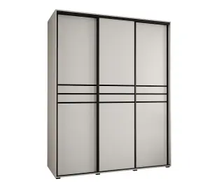 Bright White Sliding Wardrobe W190cm H205cm D60cm - Spacious Storage for Contemporary Living