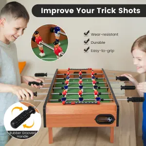 Costway 27'' Football Table Top Football Soccer Kids Family Game Toy Set Wooden Frame