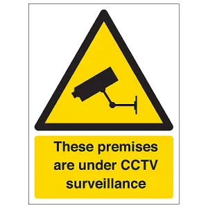 Premises Under CCTV Surveillance Sign - Adhesive Vinyl 150x200mm (x3)