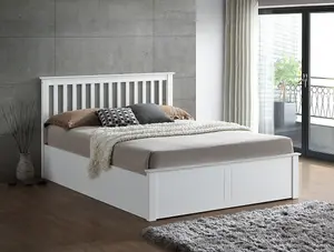 Rest Relax Manhattan White Wooden Ottoman Bed