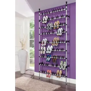 Berkfield Telescopic Shoe Rack with Rods Aluminium