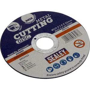 Heavy Duty 115mm Flat Metal Cutting Disc for Angle Grinders - 22mm Bore