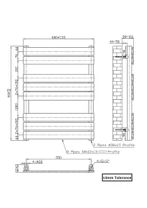 Rinse Flat Panel Anthracite Bathroom Heated Towel Rail Ladder Radiator Warmer 800x600mm