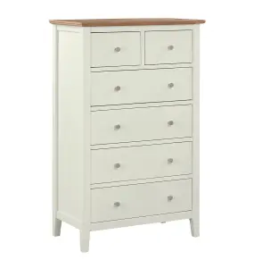 Hallowood Furniture Clifton Oak Painted 2 over 4 Chest of Drawers