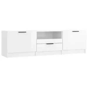 Berkfield TV Cabinet High Gloss White 140x35x40 cm Engineered Wood