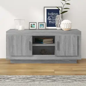 vidaXL TV Cabinet Grey Sonoma 102x35x45 cm Engineered Wood