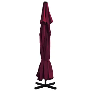 Berkfield Outdoor Parasol with Aluminium Pole 500 cm Bordeaux Red