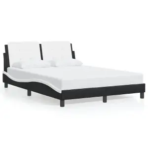 Berkfield Bed Frame without Mattress Black and White 120x200 cm Faux Leather