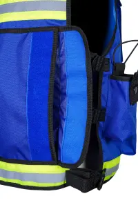 RAC3 High-Vis Security Vest, Reflective Strips, Body Camera Mounts, Multiple Pockets, Fits upto 5XL, Available in 5 Colors (Blue)