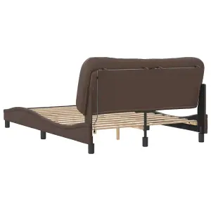 Berkfield Bed Frame with LED without Mattress Brown 140x200 cm