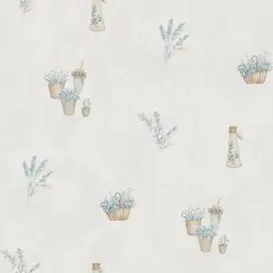 Galerie Fresh Kitchens 5 Blue Garden Herbs Smooth Wallpaper