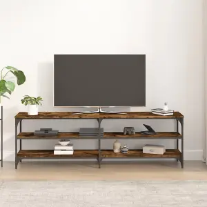 Berkfield TV Cabinet Smoked Oak 160x30x50 cm Engineered Wood