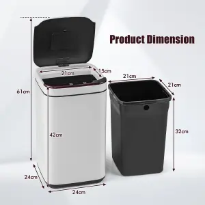 Costway Intelligent Touchless Trash Can 13L Small Smart Motion Sensor Smart Garbage Can