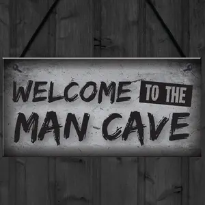 Red Ocean Welcome Man Cave Plaque Funny Sign Fathers Day Gift Games Room Boys Bedroom Birthday Gift