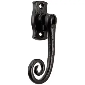 Left Handed Espagnolette Window Fastener Locking Black Antique 24 x 58mm