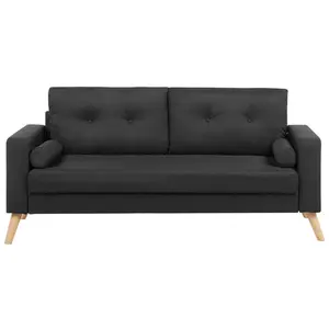 2 Seater Fabric Sofa Black KALMAR