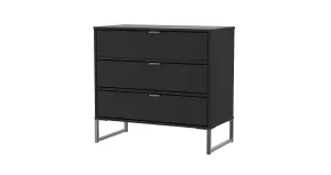 Madrid 3 Drawer Chest in Black Ash (Ready Assembled)