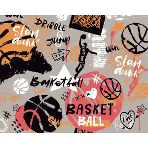 Origin Murals Graffiti Basketball Orange Paste the Wall Mural 300cm wide x 240m high