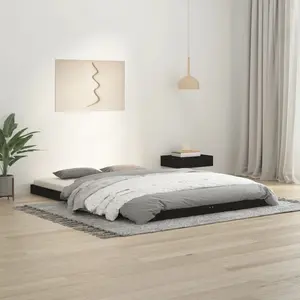 Bed Frame Solid Wood Black / European Double (140 x 200cm)