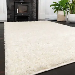 Soft Value Cream Shaggy Area Rug 110x160cm