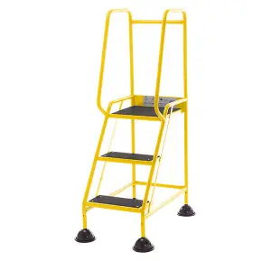 TUFF Easy Glide Steps - 3 Tread - Yellow - Anti-Slip