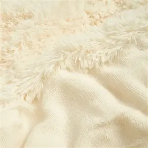 Sienna Fluffy Fleece Throw - Cream