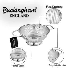 Buckingham Stainless Steel Micro-perforated Deep Colander / Strainer  25.5 cm