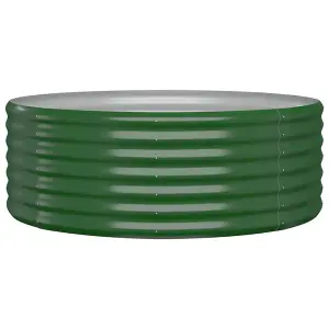 Berkfield Garden Planter Powder-coated Steel 100x100x36 cm Green