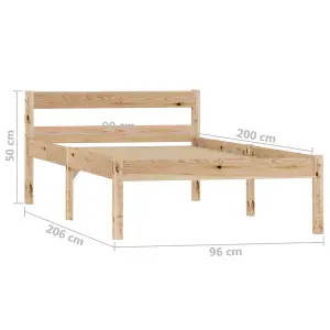 Berkfield Bed Frame Solid Pine Wood 90x200 cm