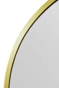 MirrorOutlet Arcus - Gold Metal Framed Arched Wall Garden Mirror 39" X 39" (100CM X 100CM)