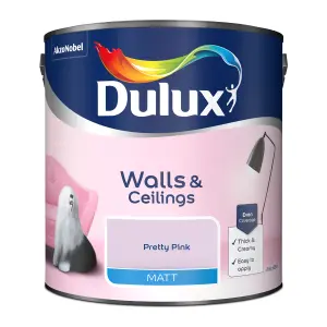 Dulux Walls & ceilings Pretty pink Matt Emulsion paint, 2.5L