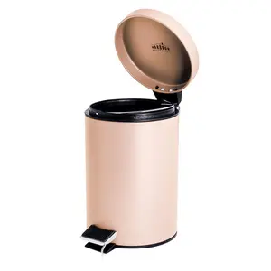 Harbour Housewares - Round Bathroom Pedal Bin - 3 Litre Pink