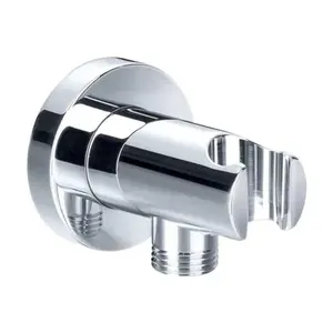 Concealed Round Shower Outlet Elbow With Handheld Showerhead Handle Bracket Holder