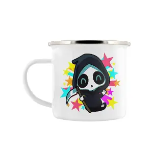 Grindstore Rainbow Reaper Enamel Mug White/Black (One Size)