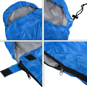 Yaheetech Blue Adult Envelope Sleeping Bag Single Person for 3 Seasons