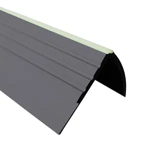 Stair anti slip nosing rubber PVC photoluminescent element RDFL 90cm dark gray