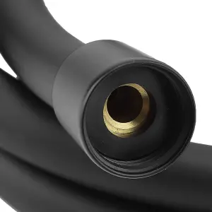 Nes Home 1.5m Smooth Matt Black PVC Flexible Shower Hose Replacement with Brass Connectors