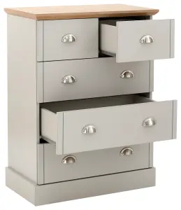 GFW Kendal 2 + 3 Drawer Chest Grey