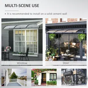 Outsunny Door Canopy Outdoor Awning Rain Shelter for Window Porch 303x96 Clear