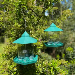 Green Chalet Bird Seed & Nut Feeders (Set of 2)