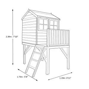 Shire 6x4 ft Bunny Whitewood pine Playhouse - Assembly service included