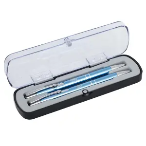 Manchester City FC Executive Pen & Pencil Set Blue/Silver (One Size)