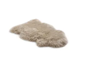 Camel single longwool genuine sheepskin rug 95cm