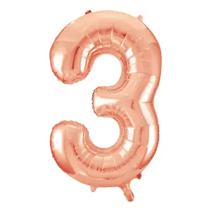 Unique Party 34 Inch Rose Gold Supershape Number Foil Balloon Rose Gold (9)