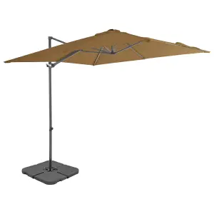 Berkfield Outdoor Umbrella with Portable Base Taupe